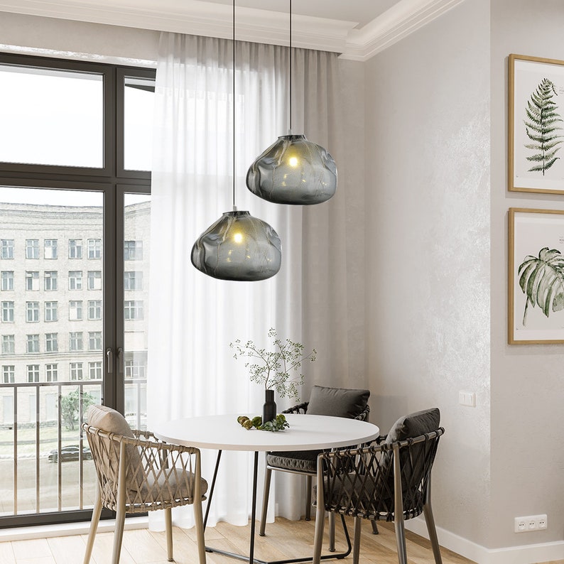 Glass Bubble Chandelier Nordic Globe Minimalist Stair Pendant Lights