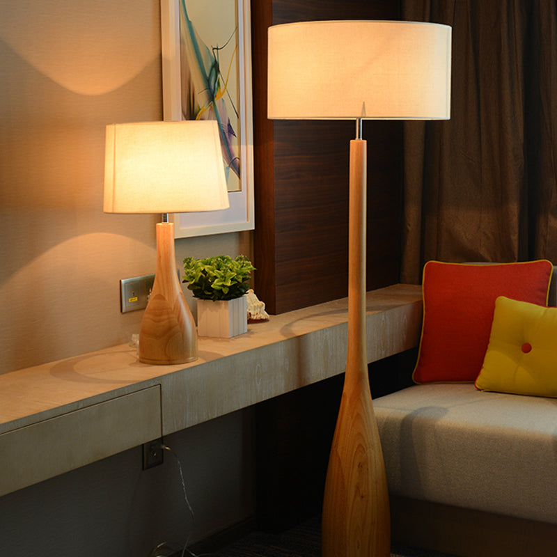 Wood Base Study Room Desk Lamp