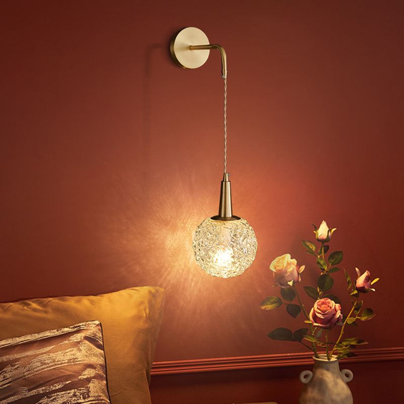 Creative Glass Wall Light Sconce Long Arm